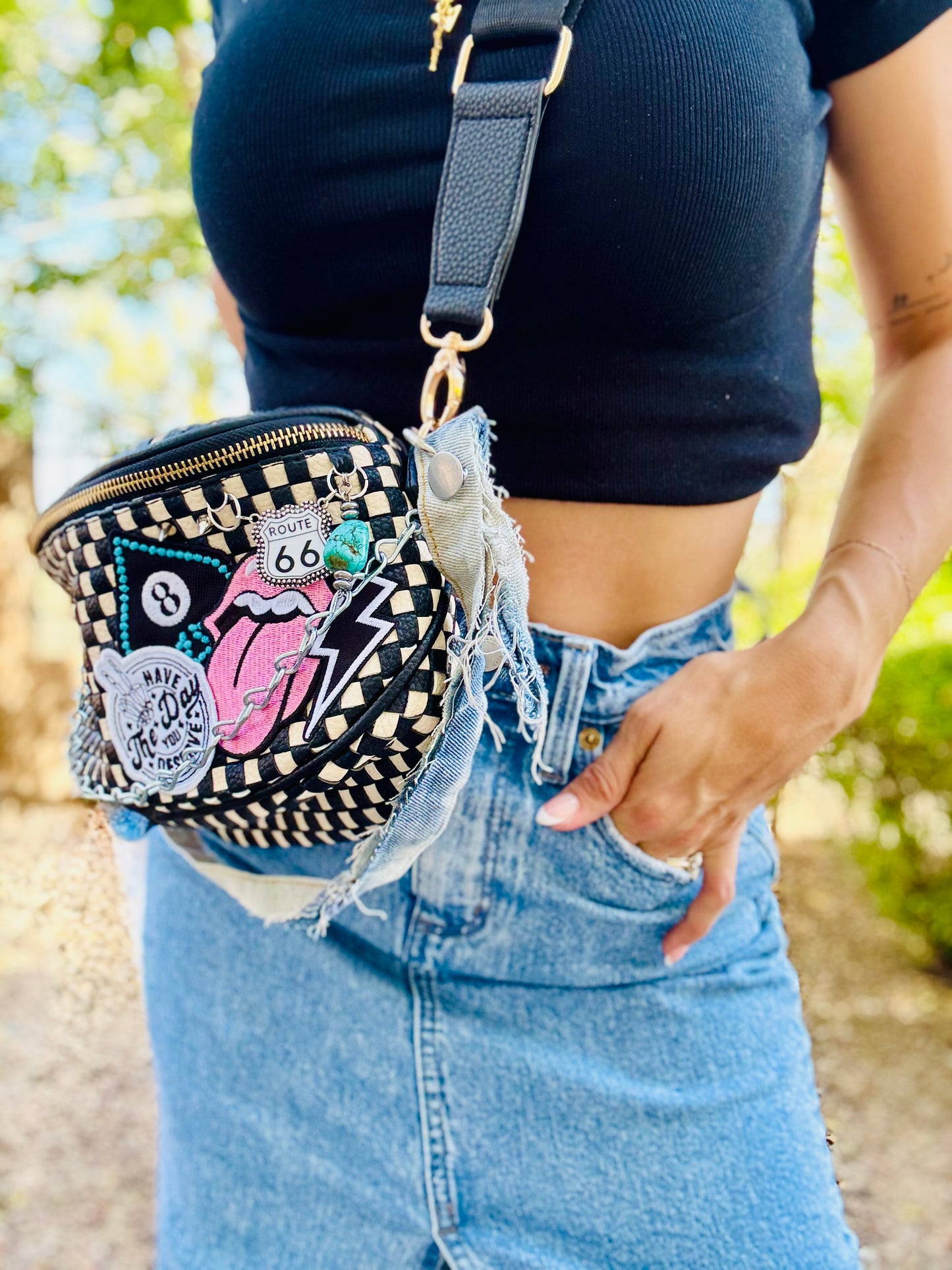 DM2-have the day you deserve Route 66 charm denim  +PHOENIX BAG