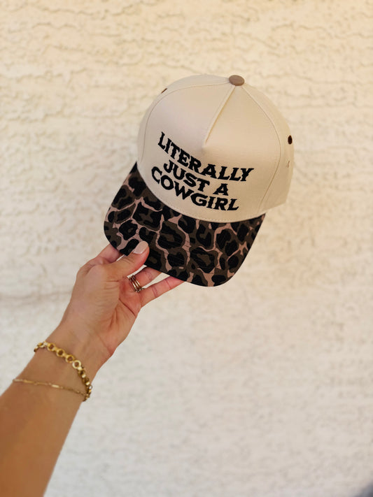 VT- literally just a cowgirl cheetah black Premium vintage SnapBack