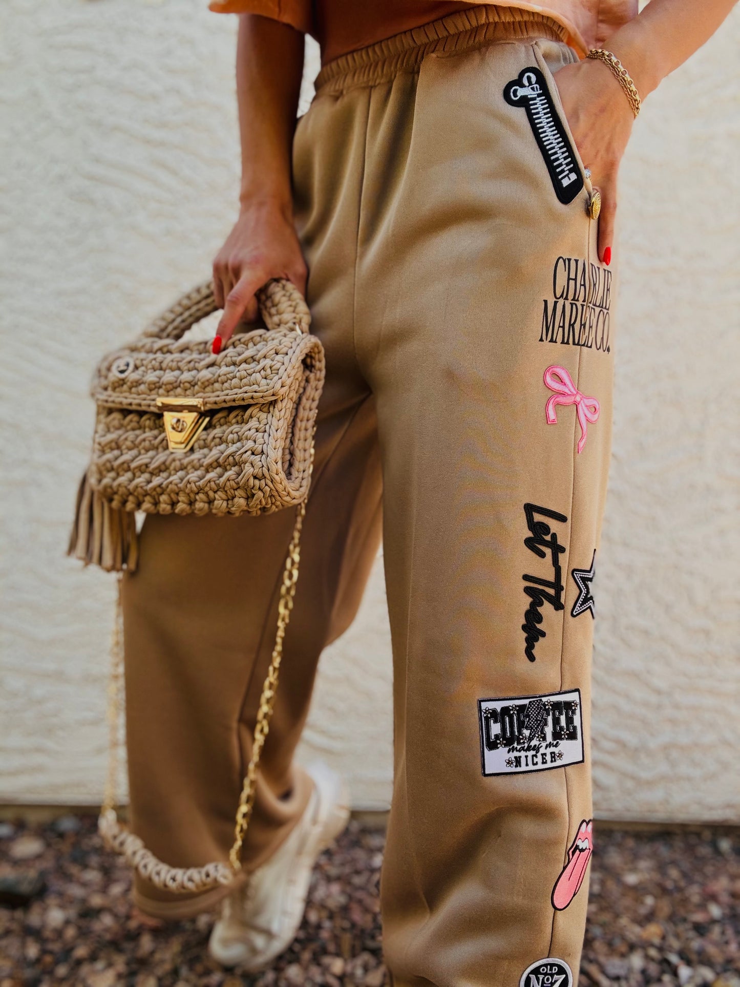 BBH-Button Betty Sweatpants- 4 TAN