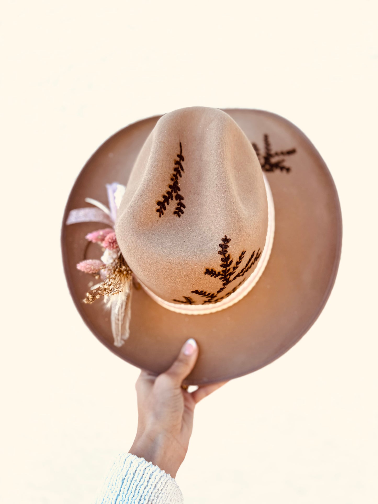 NU-Wild willow +Hand burned Taupe Coastal Mini   COWGIRL BRIM