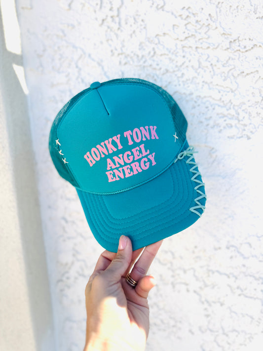 PT-honky Tonk Angel energy +buck stitchedby cm co. +Traditional foam SnapBack trucker