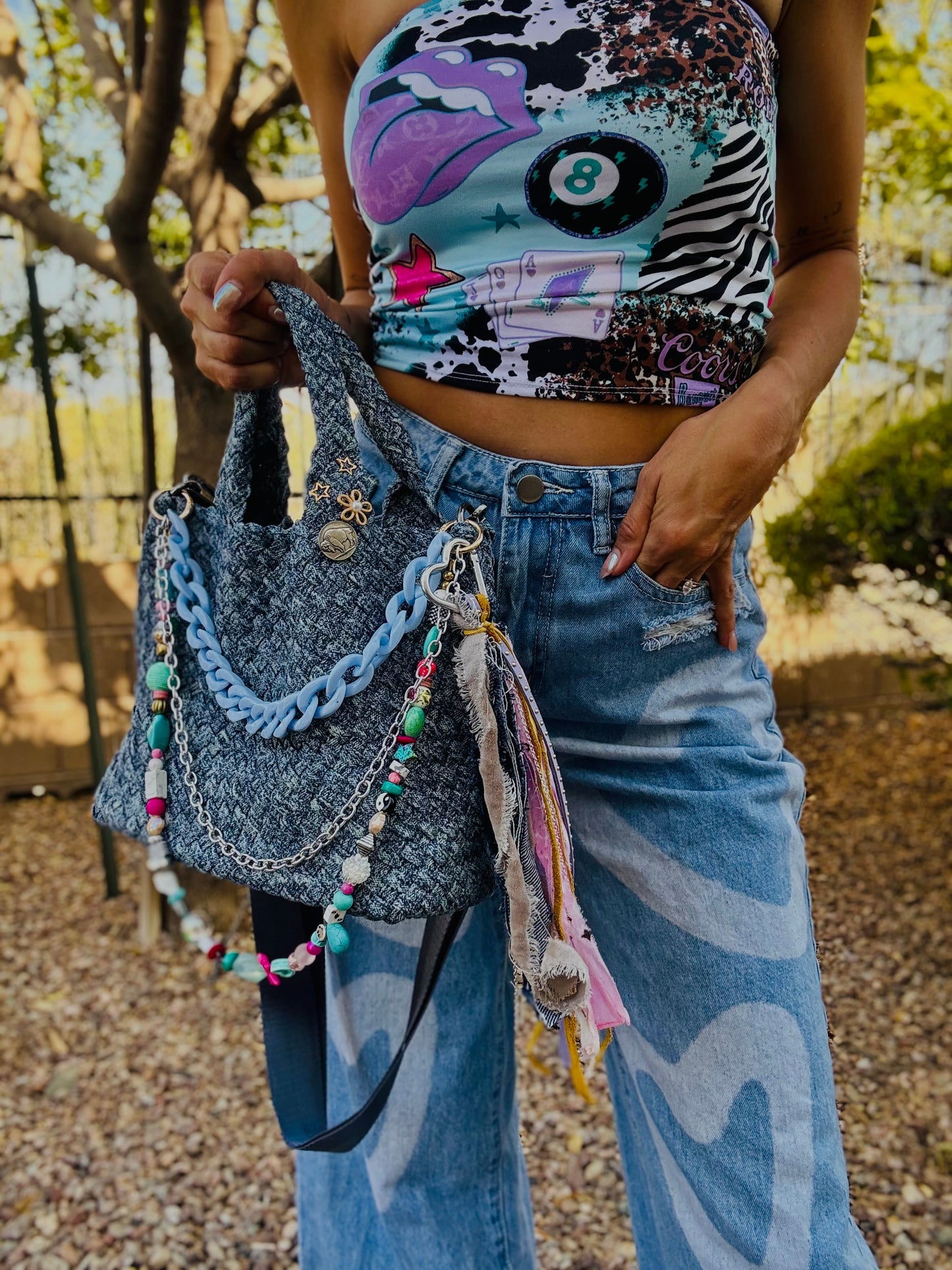 SAT- #9- LIMITED EDITION DENIM CROSSBODY TOTE