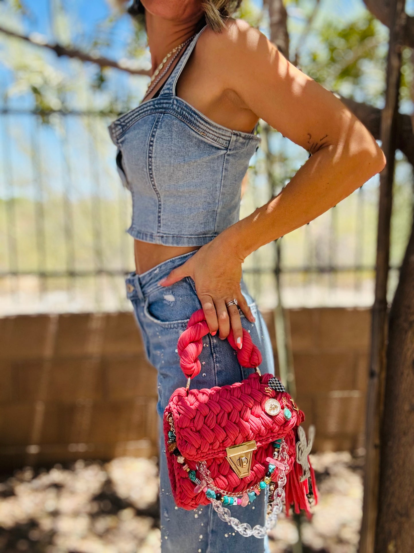 RG- bright pink cowhide Saguaro￼+ THE SERENA (medium bag)