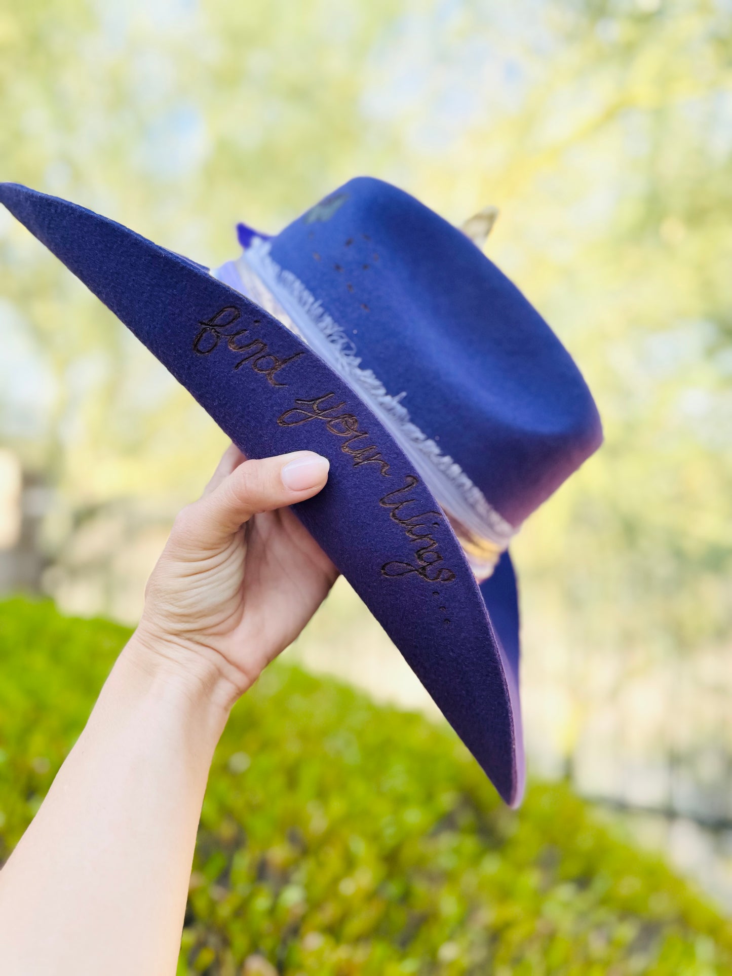 NU-find your wings purple -Traditional Cowboy fit American Hat Co. felt Medium adjustable
