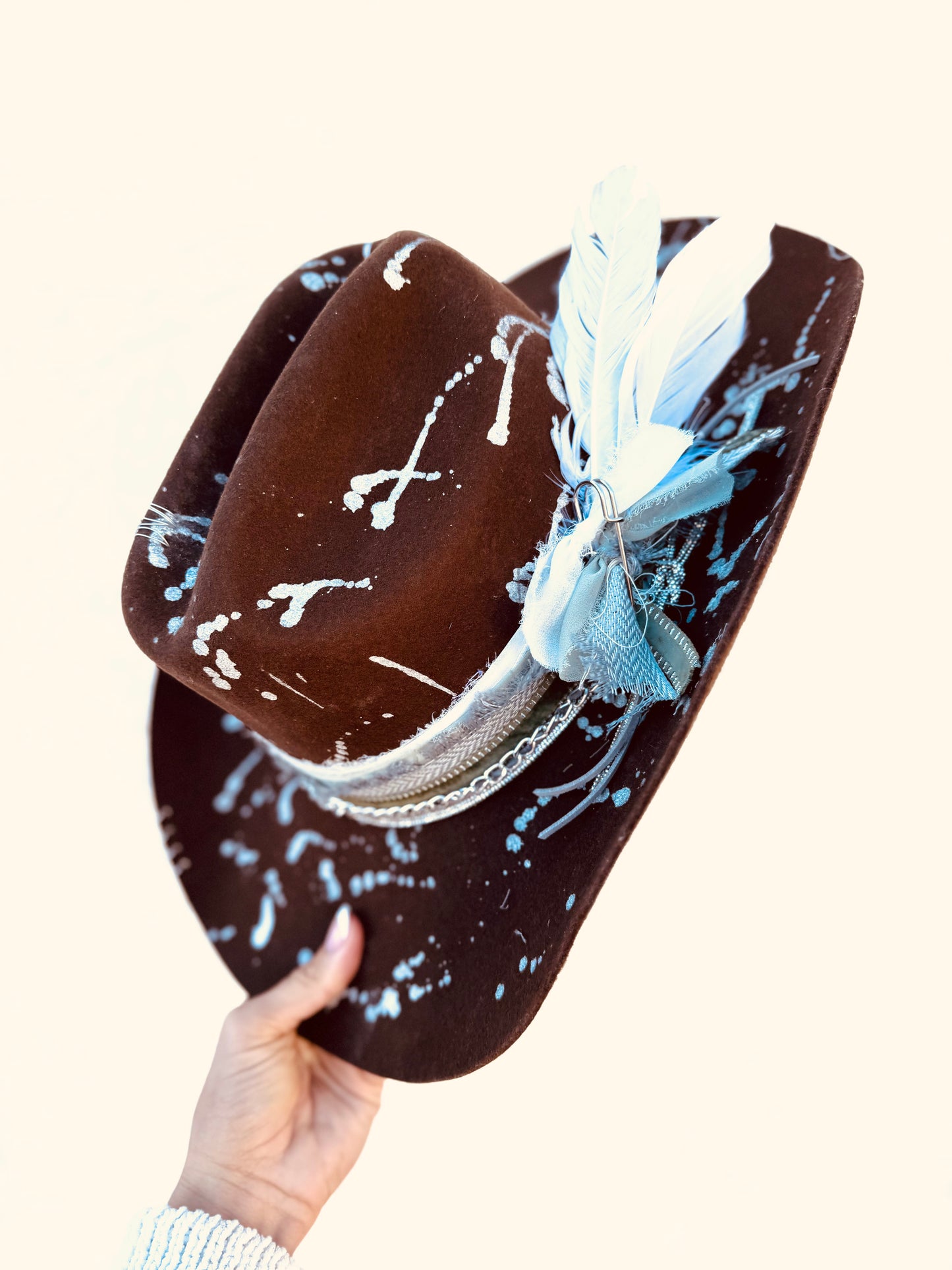 NU-Silver Fox  + Deep Chocolate Traditional COWGIRL BRIM