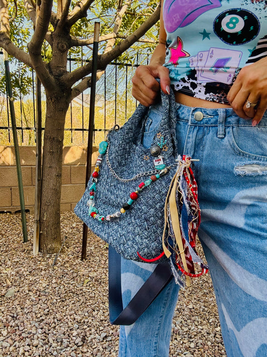 SAT- #1 - LIMITED EDITION DENIM CROSSBODY TOTE