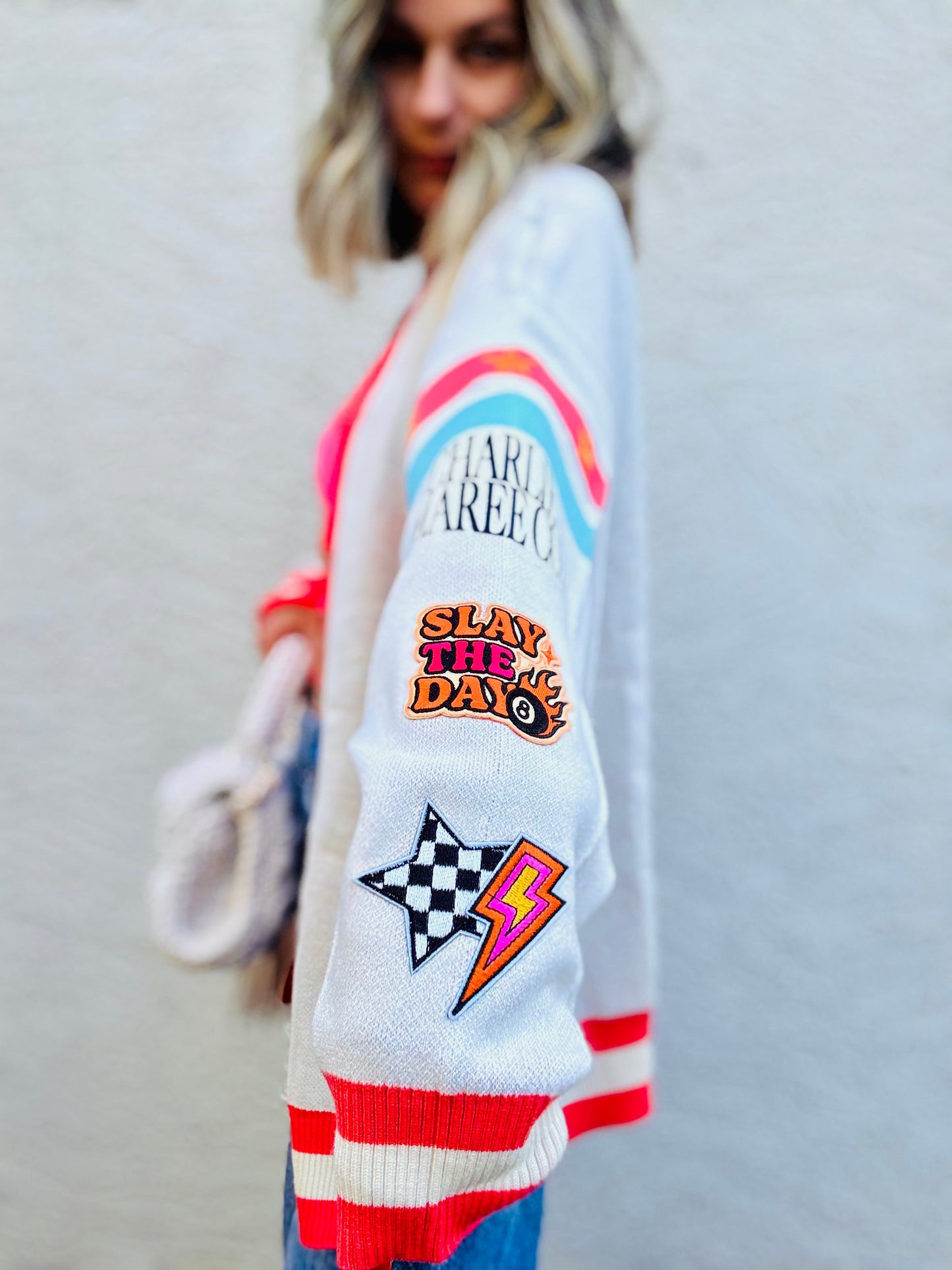 BBH-CHERRY BOMBER CARDIGAN +slay the day -CM CO. babes
