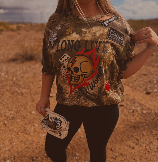 VT- LONG LIVE RAD WOMEN wifey race team band patches  - REALTREE CAMO TSHIRT