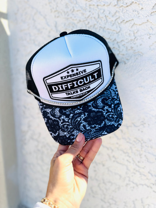 PT-expensive difficult talks back + upgraded lace bill +Traditional foam SnapBack trucker