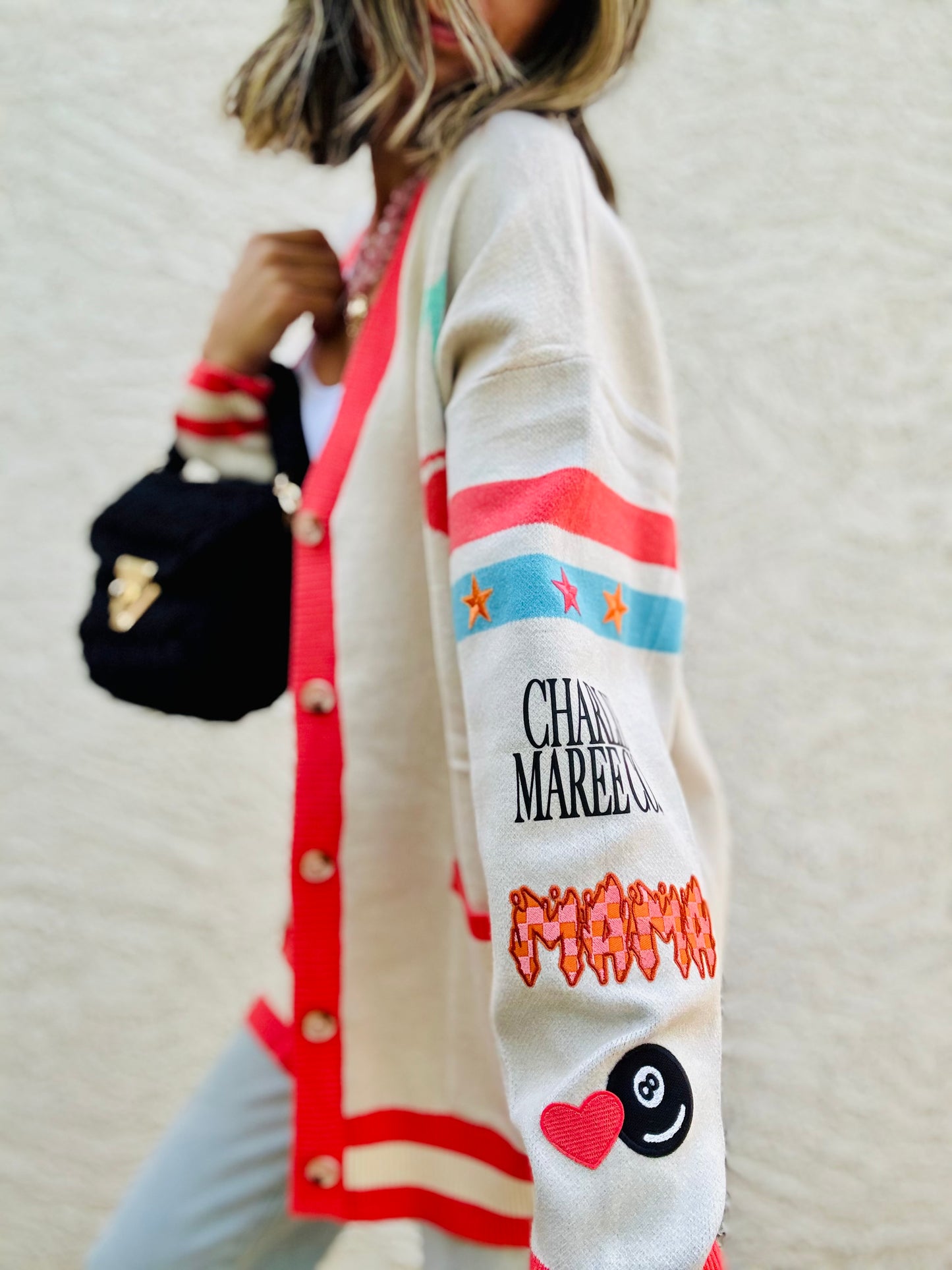 BBH-CHERRY BOMBER CARDIGAN +retro flame mama  +￼ CM CO. babes