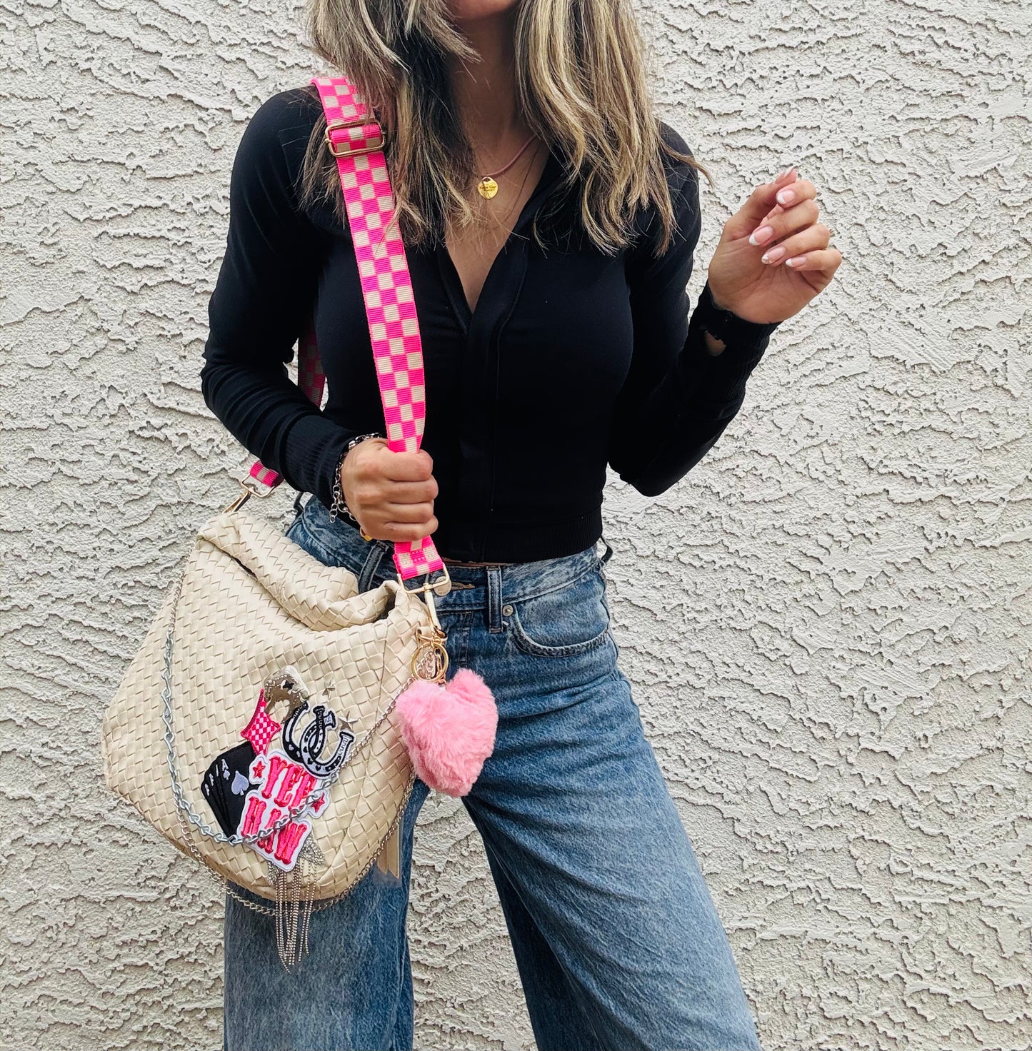 AM-yee haw buffalo concho *CHANDLER BAG**oatmeal