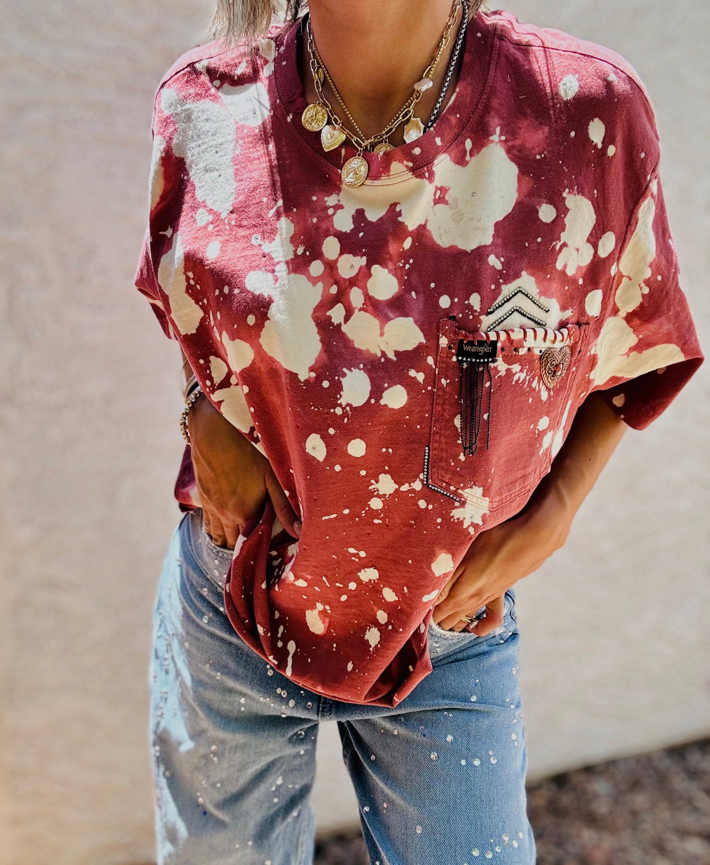 TEE- mauve Ruby POCKET SHIRT - MENS XL CUT
