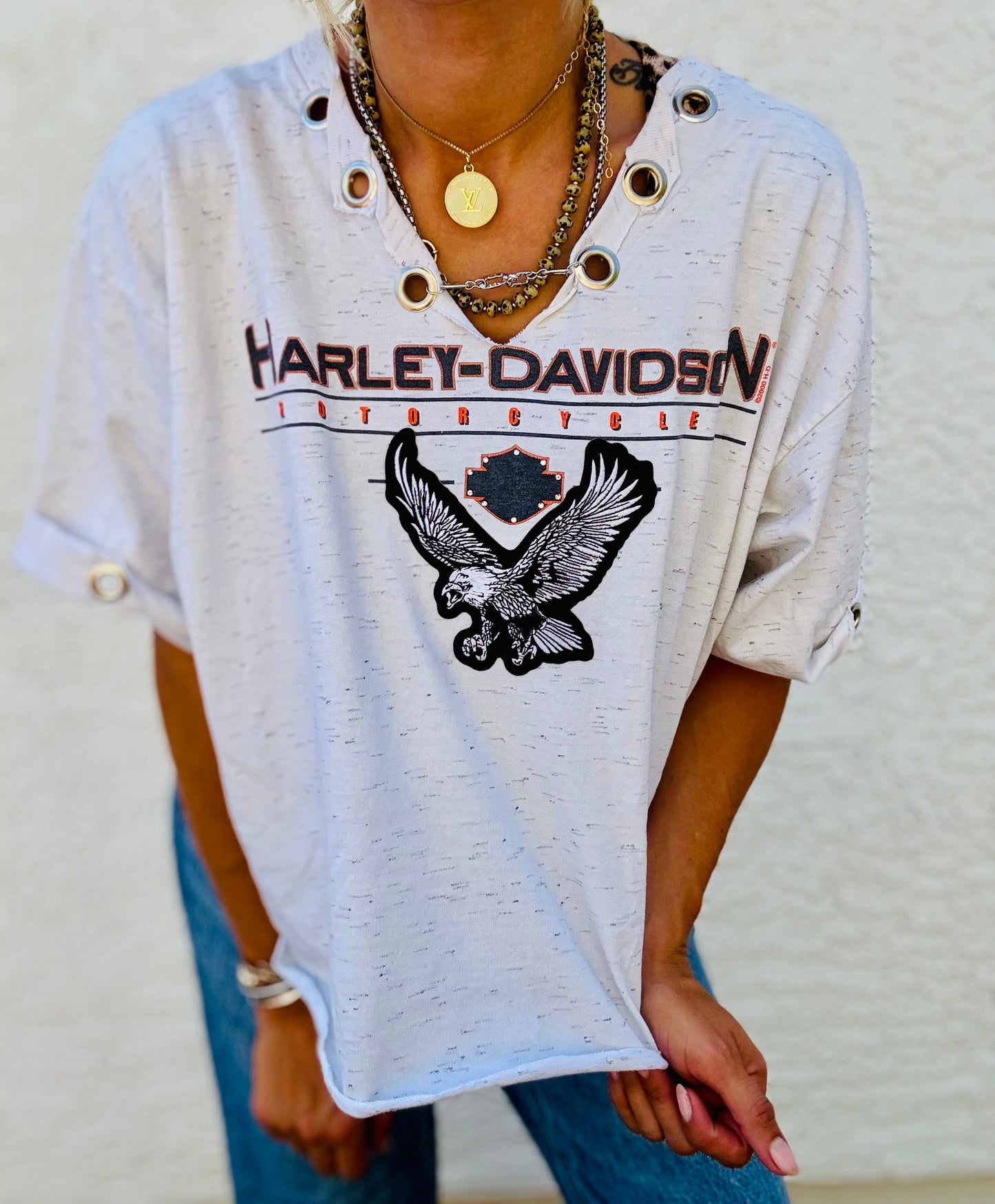 TEE-AZ BIKE BABE Metal collar  - DAD TEE XL