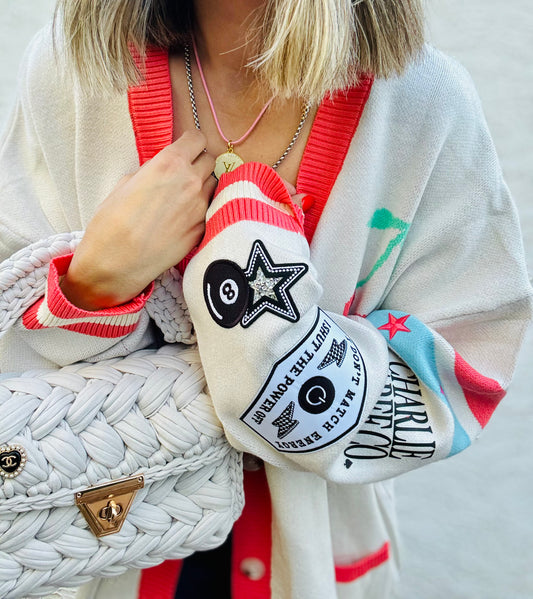 BBH-CHERRY BOMBER CARDIGAN + match energyl-CM CO. babes