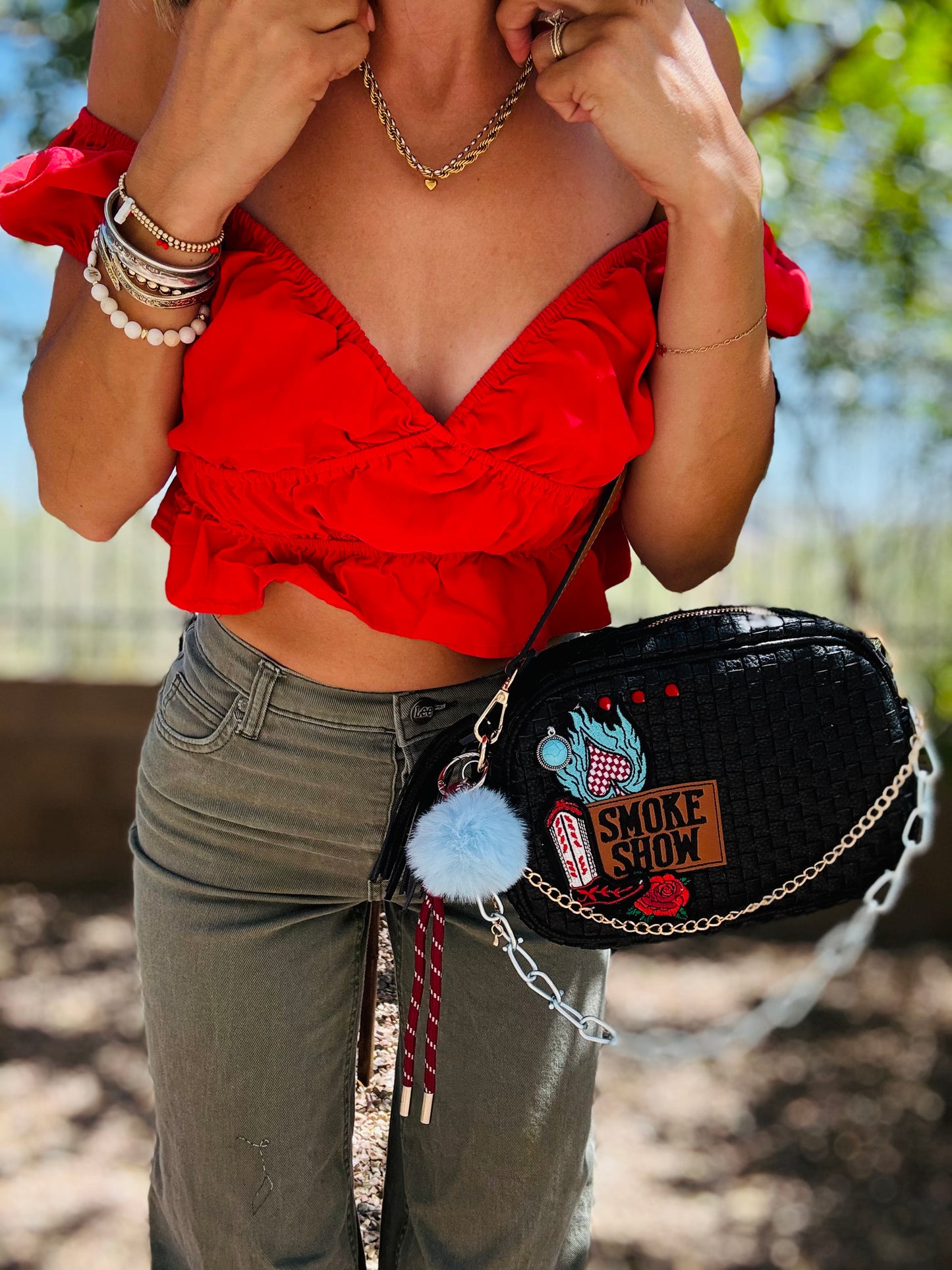 SCC-SMOKESHOW red and teal-BLACK OG *Page Bag* 3in1