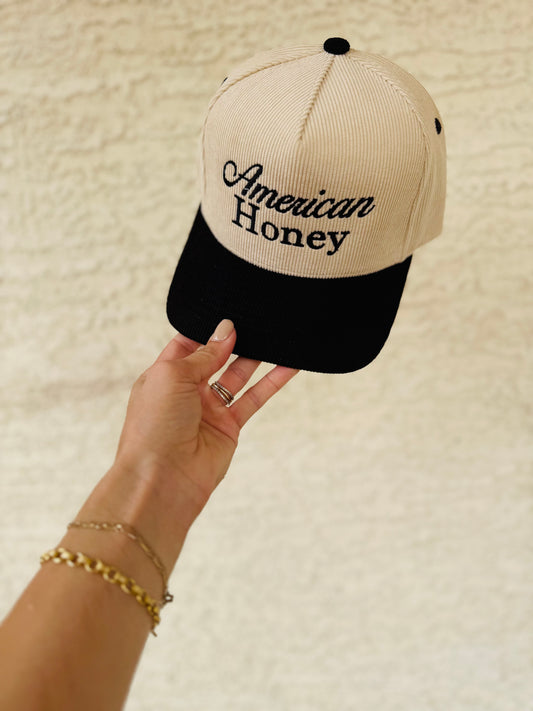 VT- AMERICAN HONEY black Premium Corduroy vintage SnapBack