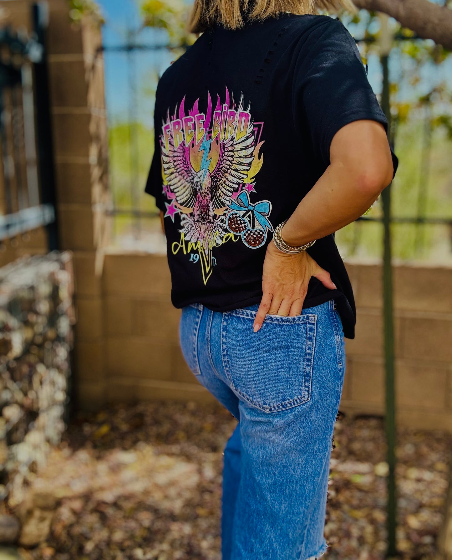 TEE- purple corset +DAD TEE SMALL split front chains