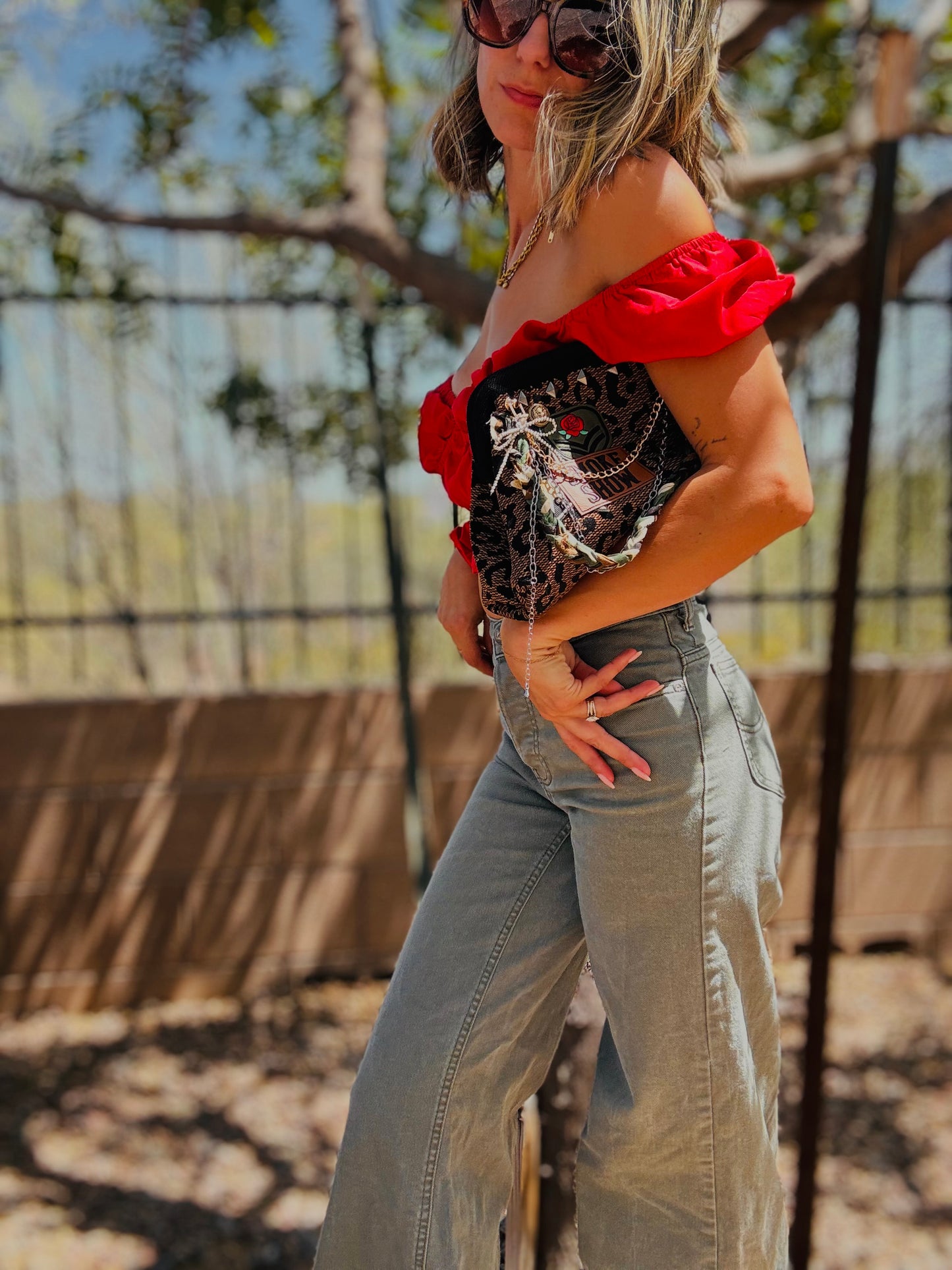 SCC- smoke show leopard +** LIZZIE KISS CLUTCH￼**
