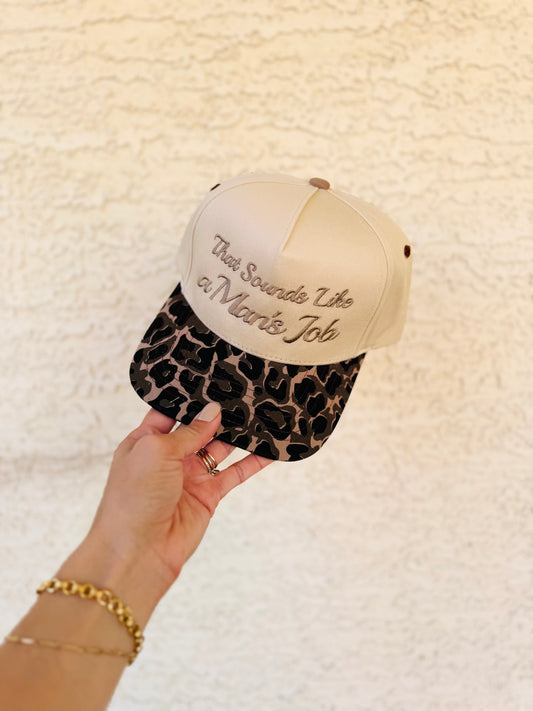 VT- it sounds like a man’s job ￼ cheetah Premium vintage SnapBack