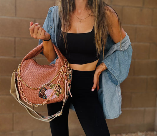 HA- take it easy camo bass -almond bag   *CHANDLER BAG**