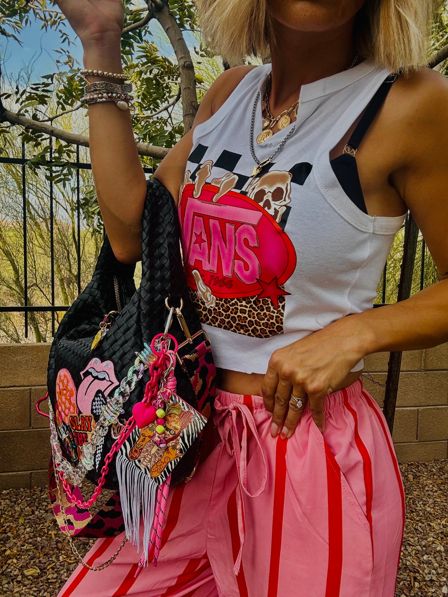 CO-  slay the day pink neon baddie  + CHANDLER BAG* comes with 2 straps worn 3 ways