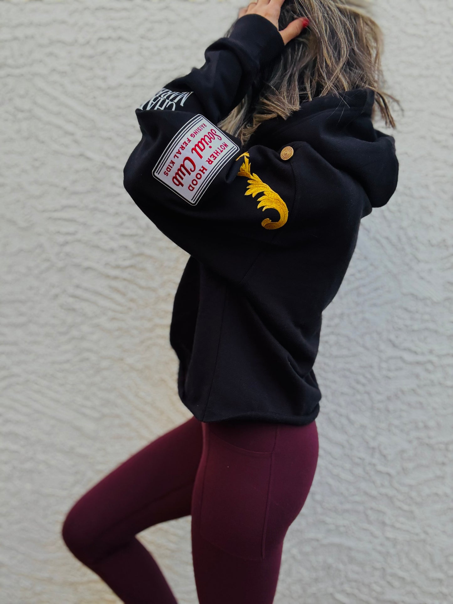 BBH-Betty Button Hoodie-Black motherhood social club