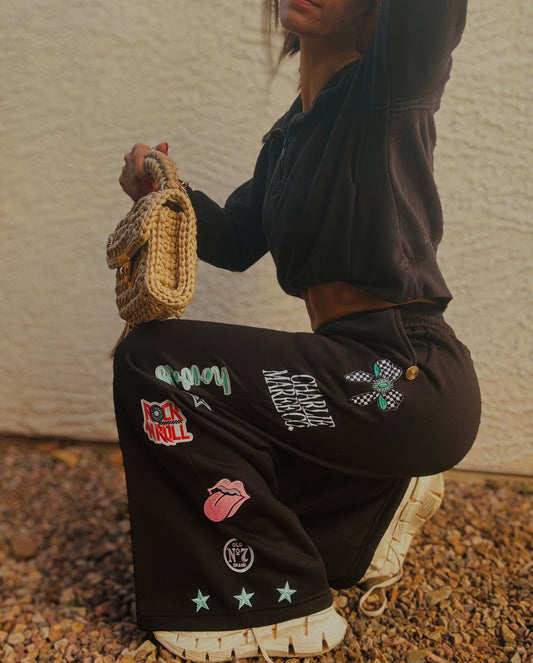 BBH -Button Betty Sweatpants- 3 BLACK