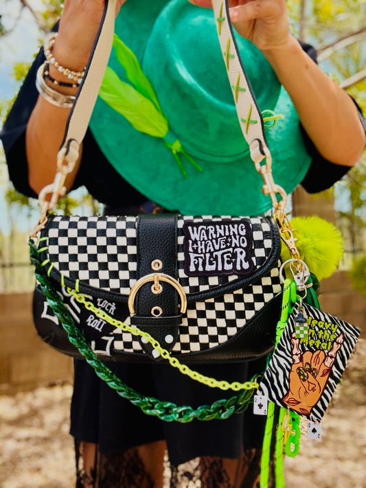 CO-neon heavy metal grunge +2-1 ** The Peoria** 3 STRAPS INLUDED - can be worn 4 ways