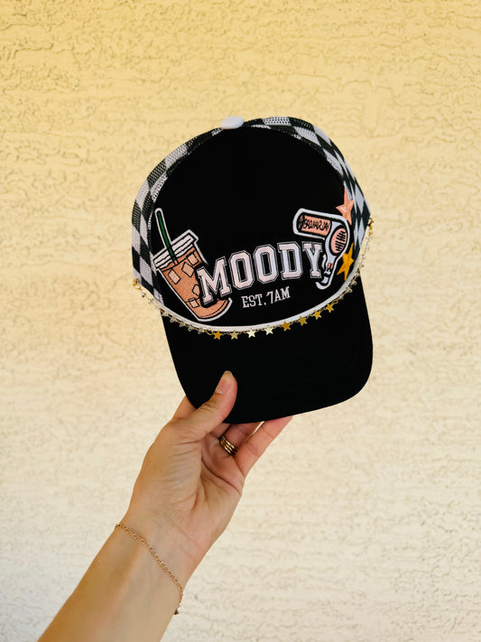 Moody bad hair day checkered trucker