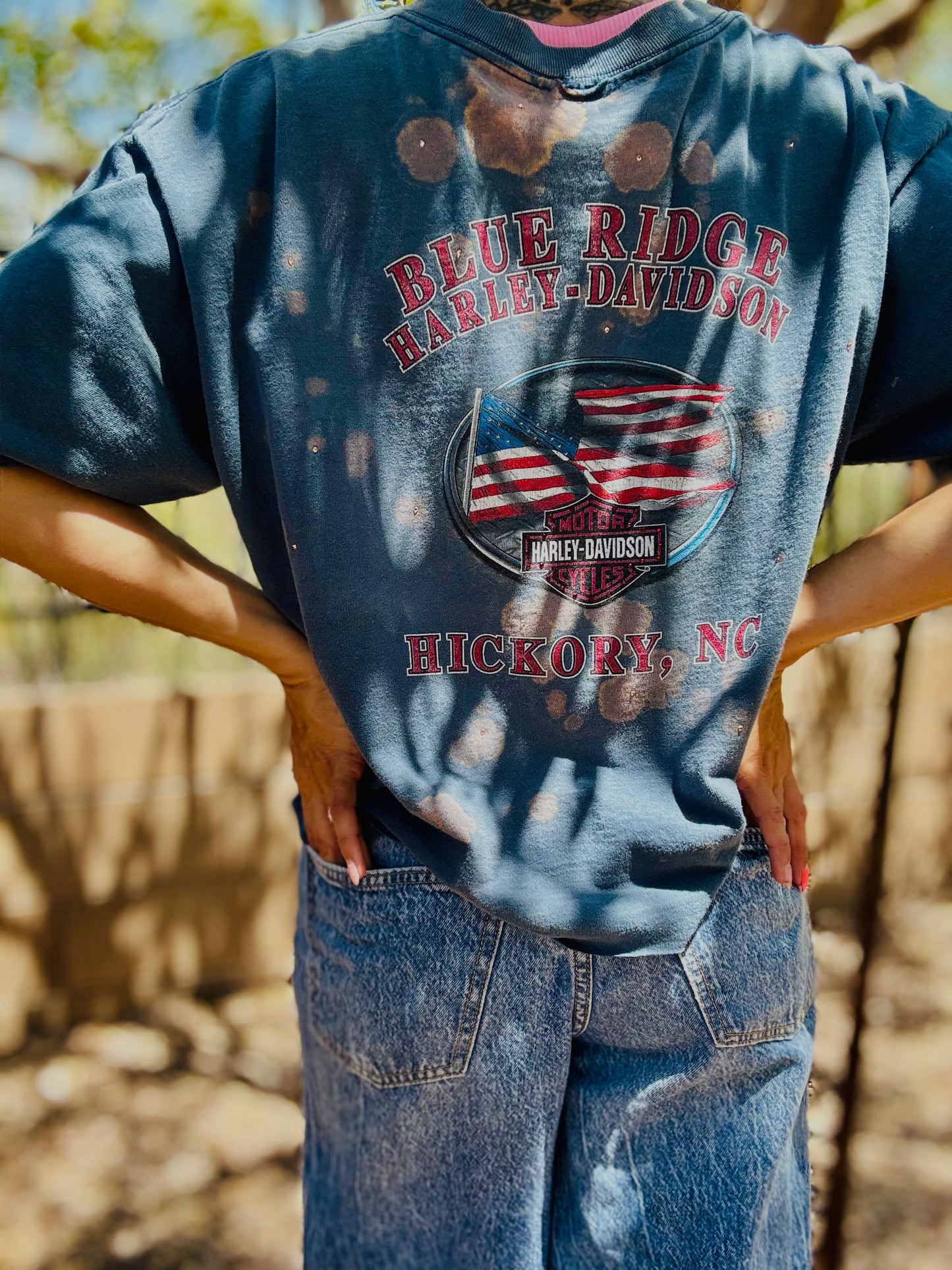 HD-AUTH TAG VINTAGE HD STITCH POCKET AMERICAN FLAG  - MENS LARGE