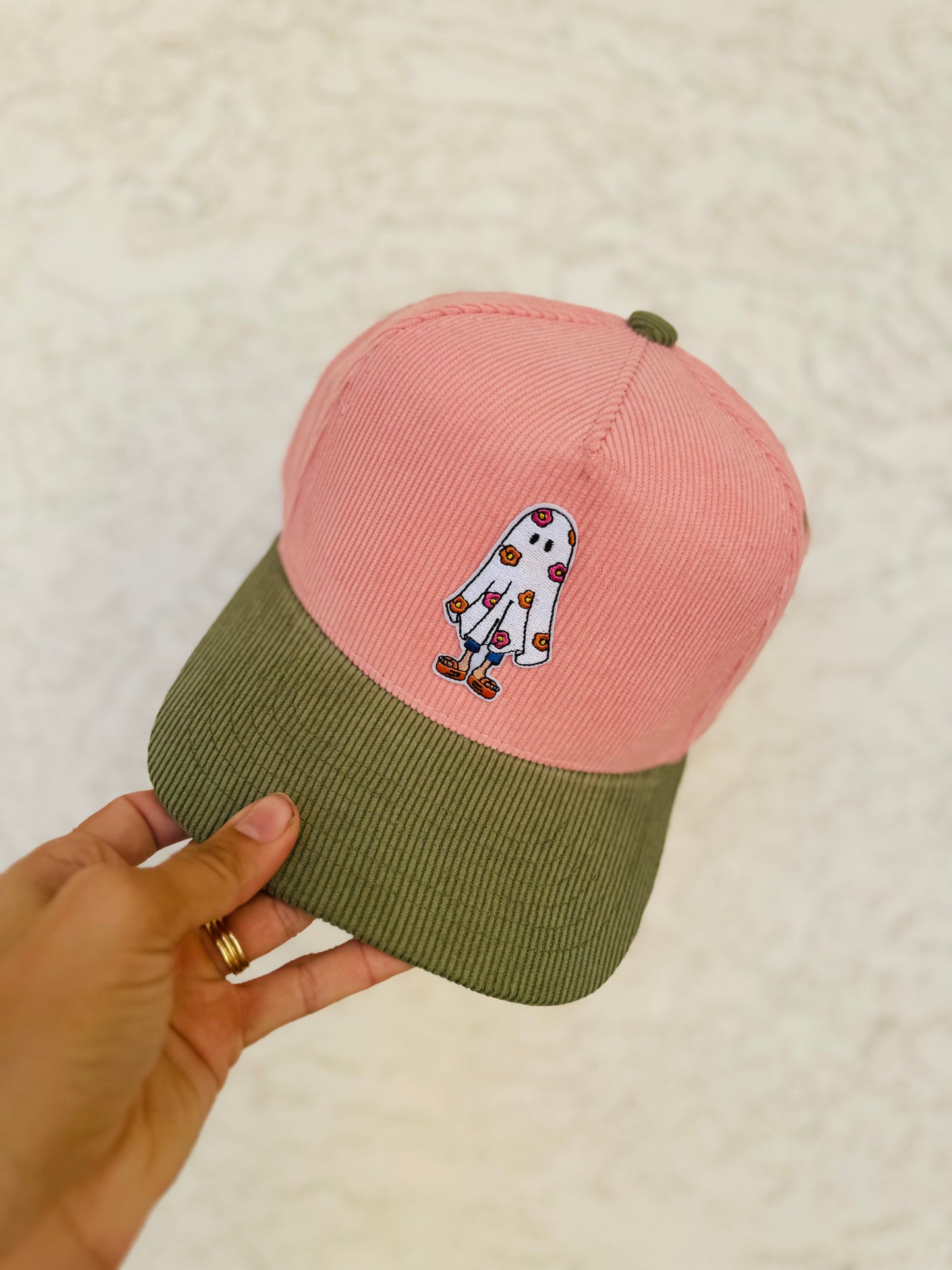 MD- Y2K Lizzie ghost - full corduroy panel trucker SnapBack