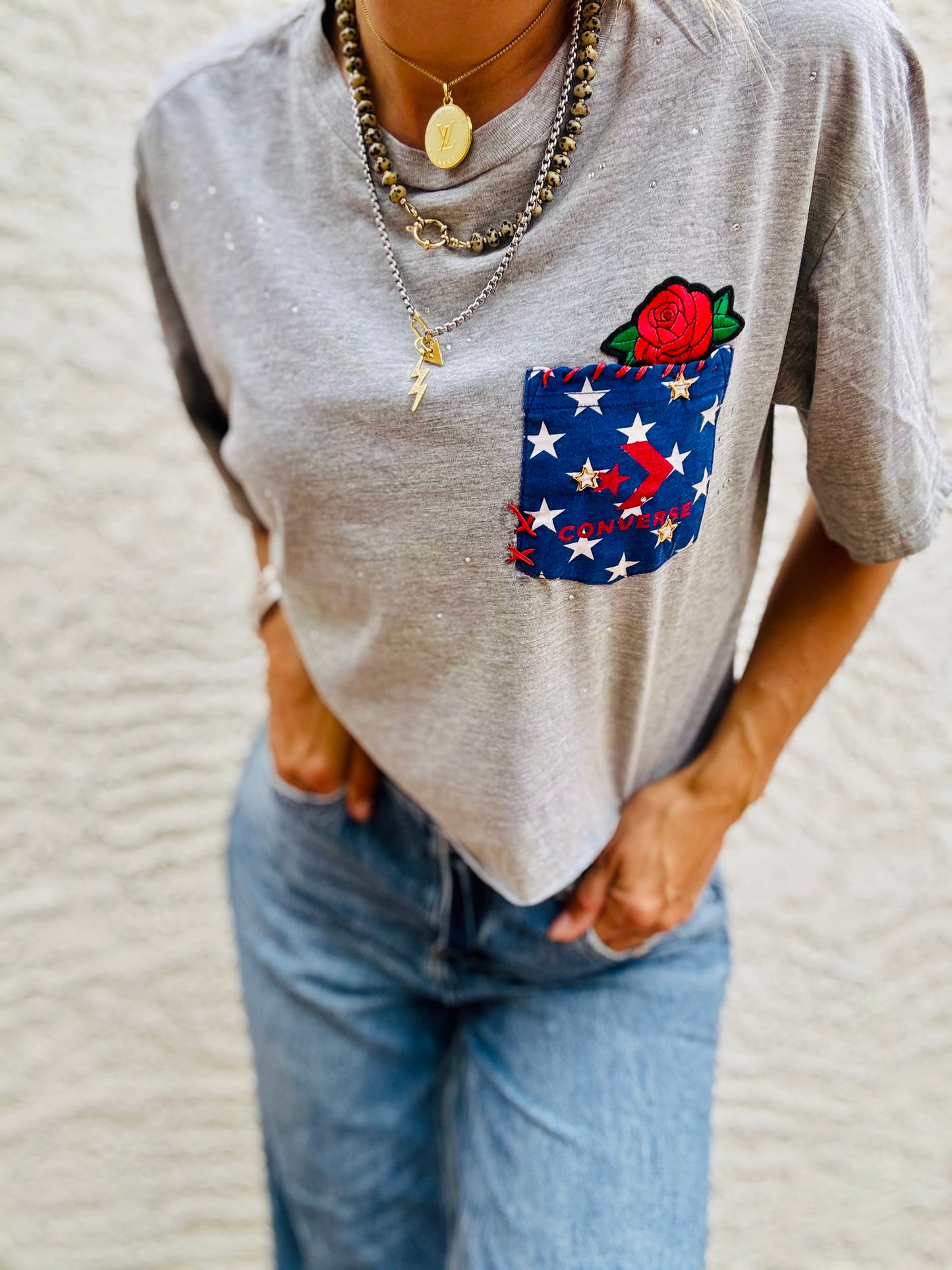 TEE-American Skater - HUSBAND POCKET SHIRT - MEDIUM FITS LIKE SMALL