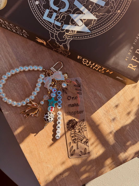 BBC-hand beaded+ one more chapter skull hand+ book junkie 