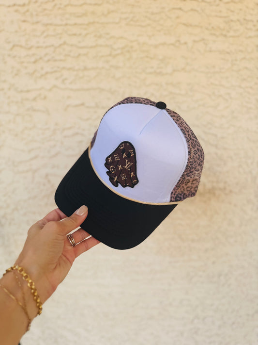 BOO-brown boojee ghost - cheetah foam snapback